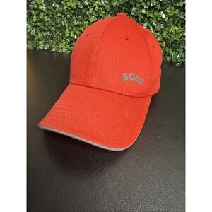 Hugo Boss:  Men's Adjustable  Spellout Side Logo Twill Cap Red